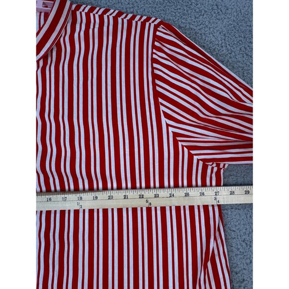 Unisex Red White Candy Cane Top Long Sleeve Button Cuff Handmade Long Sleeve - Picture 8 of 12